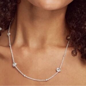 Kendra Scott Presleigh Love Knot Adjustable Necklace Silver